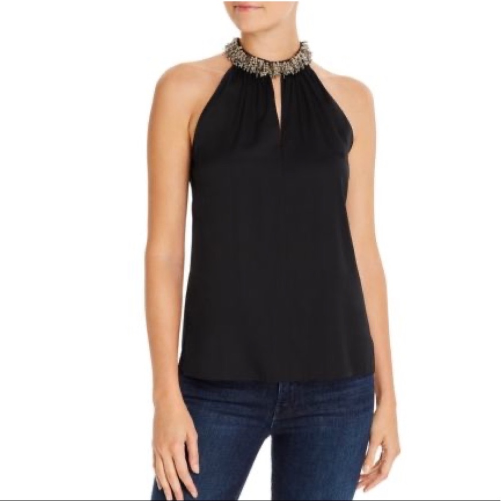 Kobi Halperin Kari Embellished Silk-Stretch Top Size Small NWT